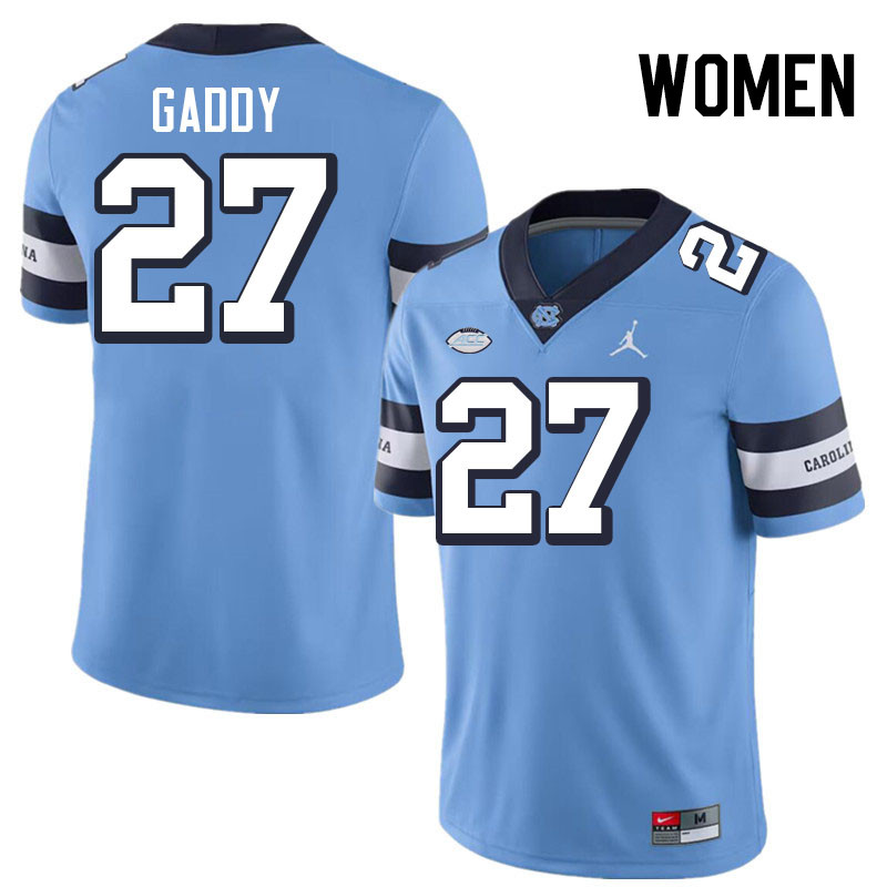 Women #27 Miles Gaddy North Carolina Tar Heels College Football Jerseys Stitched-Throwback